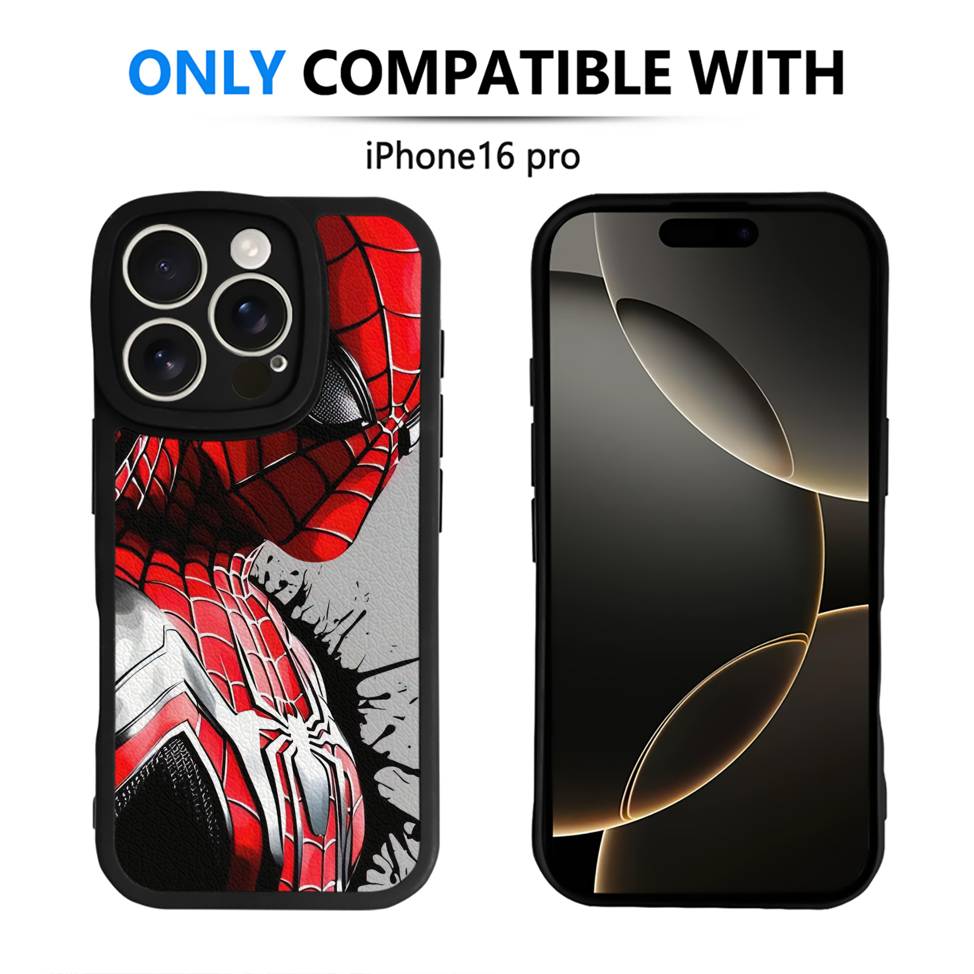 （画像用） Spider Man スパイダーマン 【iPhone 16シリーズ対応】シリコンスマホケース（レザー調） 材質：シリコン